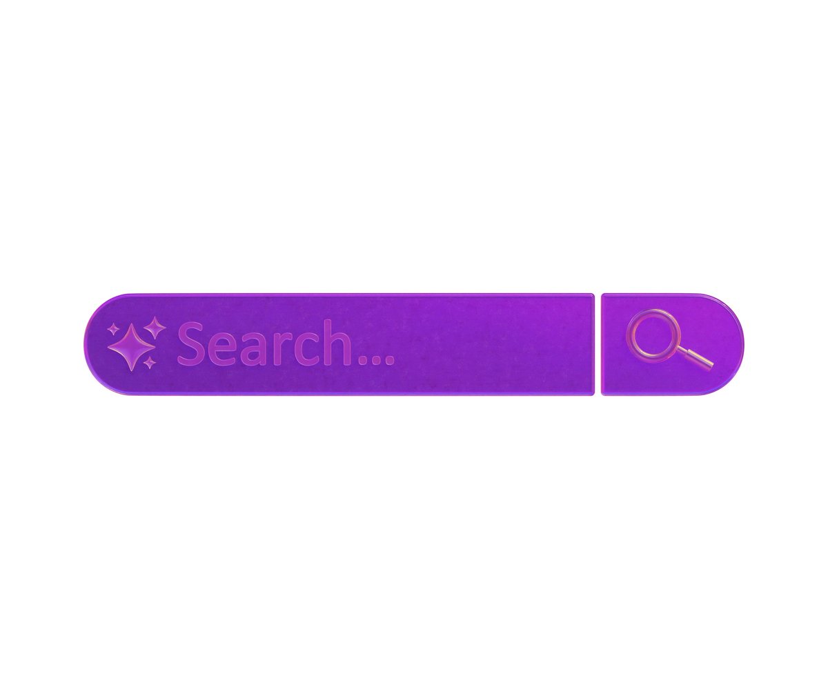 Browser search bar with a magnifying glass icon, representing search visibility